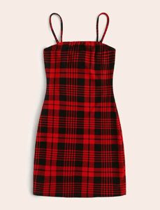 Red &amp; Black Plaid Mini Dress