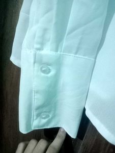 White Tie Neck Shirt