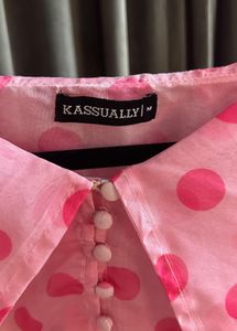 Pink Polka Dot Crop Top | M size