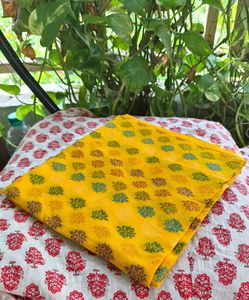 Pure Cotton Woven Yellow Blouse Piece