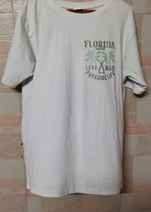 White Oversized Printed Tee Unisex