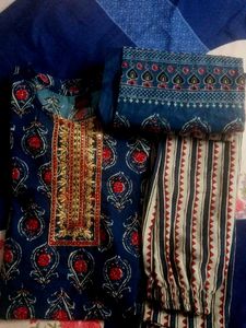 Elegant Blue Printed Kurta Set