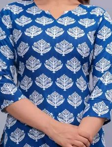 Blue Printed Tunic Top