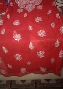 Red Embroidered Kurta