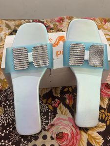 Sparkly Bow Slides