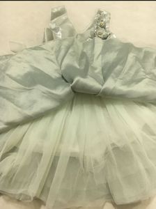 Sale !! Cute Silver Flower Girl Dress