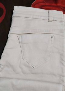 Off-White Cream Color Straight Fitted Trouser (Men