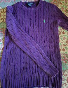 Purple Cable Knit Sweater