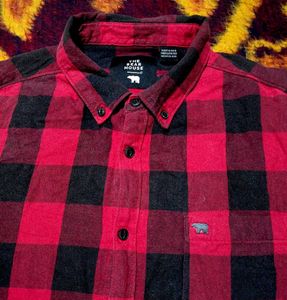 Red &amp; Black Checkered Shirt. (slightly faded)