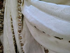 Embroidered Indian White Saree