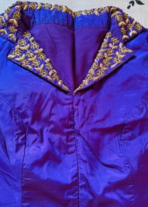 Dark Purple Banarasi Silk Saree