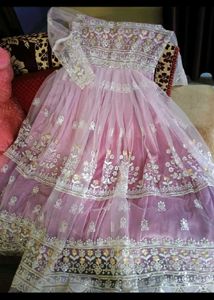 Elegant Lavender Embroidered Anarkali