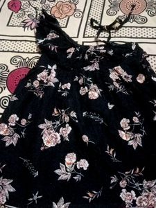 Floral Print Baby Girl Off Shoulder Frock