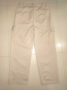 Beige High-Waist Cargo Pants