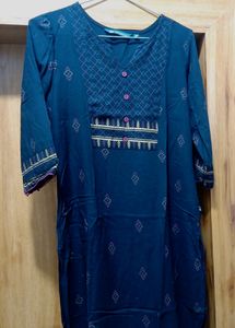 Black kurti With Red Golden Print....