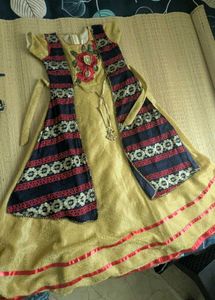 Girls' Gold Embroidered Dress