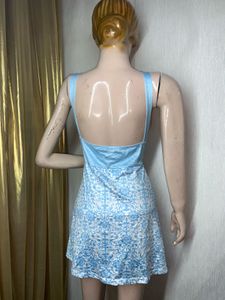 Cute Blue Butterfly Print Dress