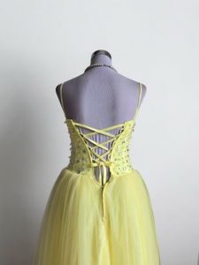 Yellow Beaded Ball Gown