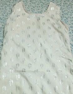 Sleeveless Beige Colour Kurti
