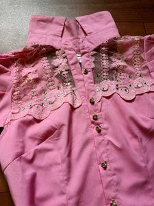Pink Embellished Top🌷