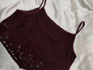 Burgundy Lace Cami Top