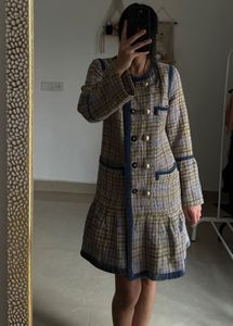 CHANEL Woven Tweed Jacket Shift Dress