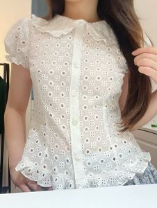 Eyelet Blouse with Peter Pan Collar