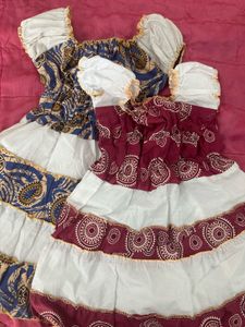 Vintage Burgundy &amp; White Dress