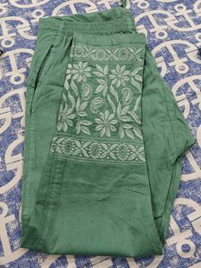 Embroidered Green Palazzos