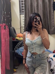 Denim Corset Top (50% Off 😍🥳)
