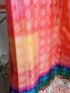 Orange Sheer Sleeve Kurta