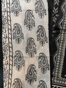 Black &amp; White Printed Salwar Kameez
