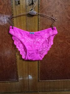 Pink Lace Trim Panties