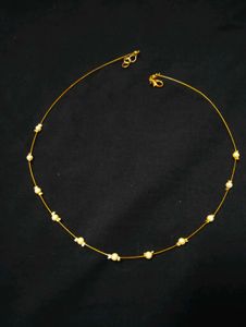 Gold Tone Delicate Pearl Necklace