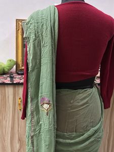 Embroidered Green Dupatta