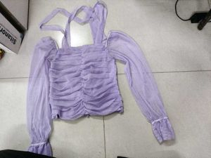 Purple Tie-Strap Top