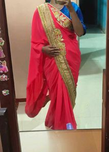 New Sari With Fall Done