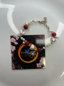 Heart & Pearl Spider Charm Bracelet
