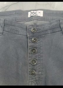 Combo Of 2 High-Waisted Jeans Grey &amp; White Jegging