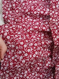 Floral Top With Frill Sleeves