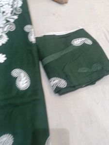 Elegant Green &amp; White Salwar Suit