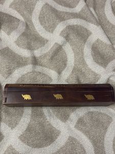 Wooden Elephant Inlay agarbatti holder