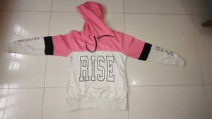Pink &amp; White &#39;RISE&#39; Hoodie