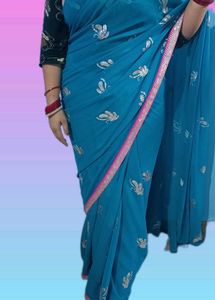 Blue Georgette Party Wear Saree
