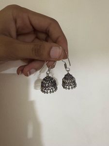 Silver Jhumka Earrings