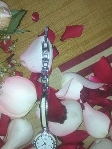 White Colour Chain Watch For Girls Purchase Now