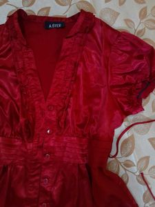 Baby Doll Top Y2k Cherry Cola Colour