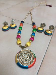 Multi Colour Thread Jewellery Set✨