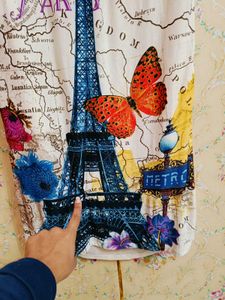 Paris Print Sleeveless Tunic