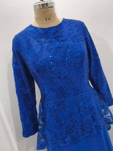 Elegant Blue Lace Dress